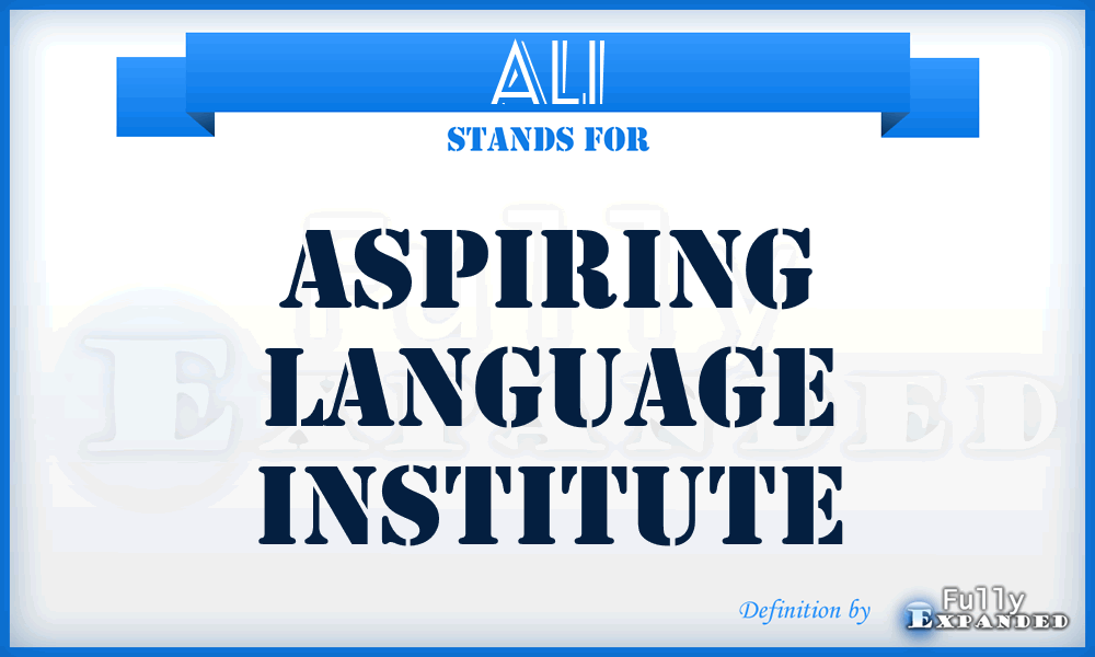 ALI - Aspiring Language Institute