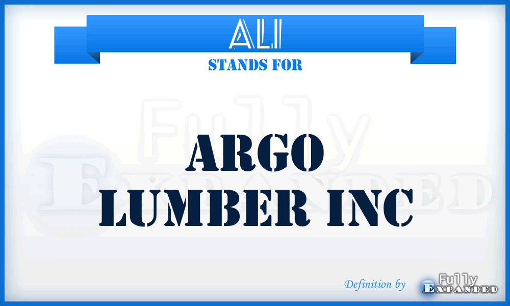 ALI - Argo Lumber Inc