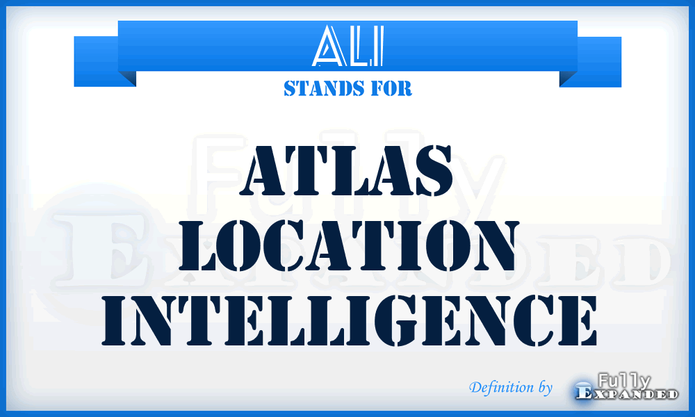 ALI - Atlas Location Intelligence