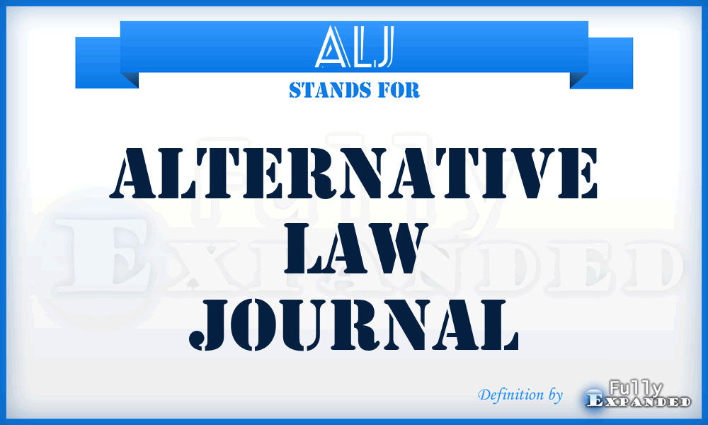 ALJ - Alternative Law Journal