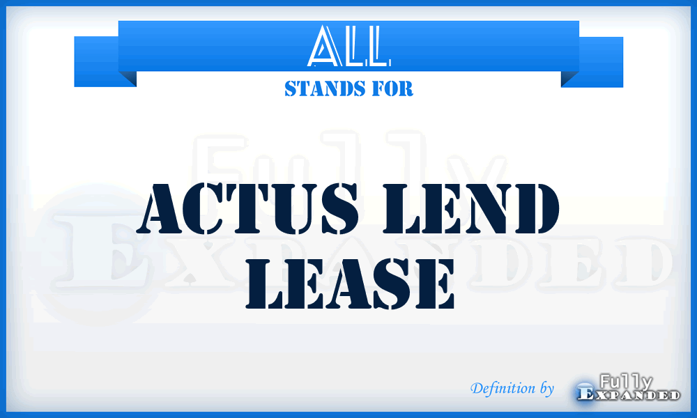 ALL - Actus Lend Lease