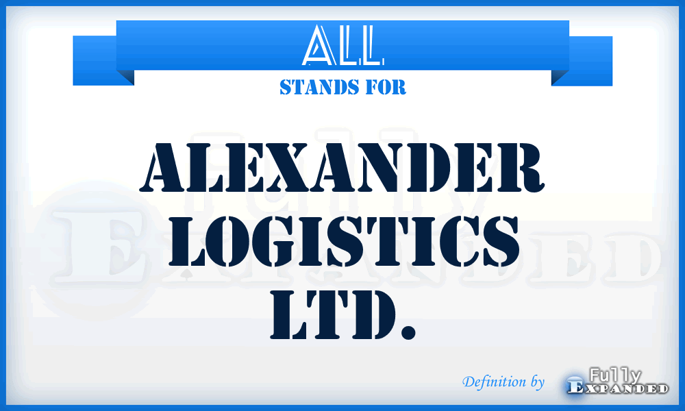 ALL - Alexander Logistics Ltd.