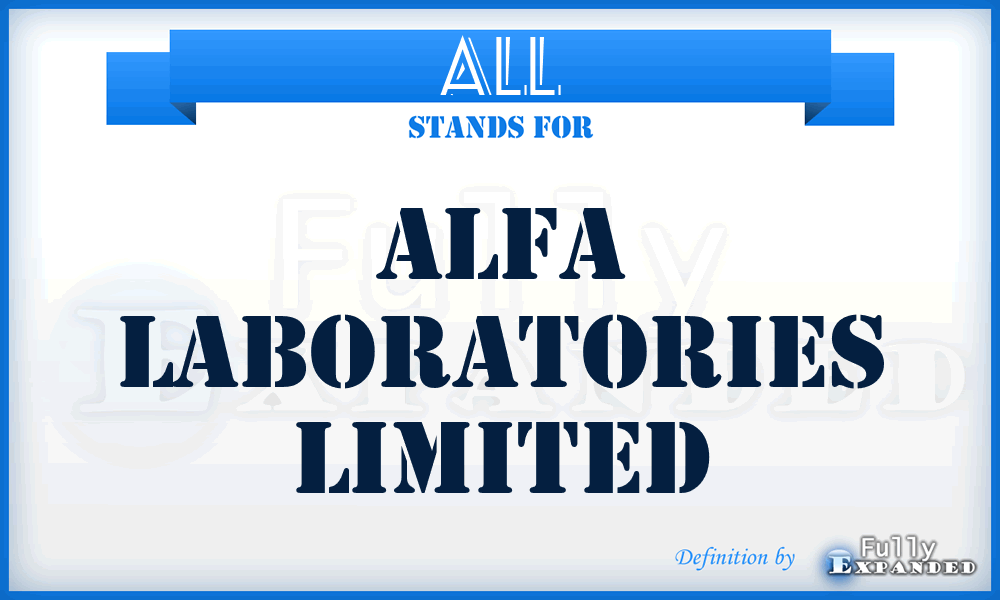 ALL - Alfa Laboratories Limited
