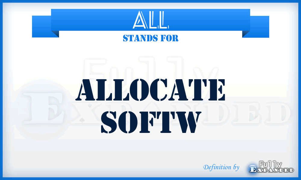 ALL - Allocate Softw