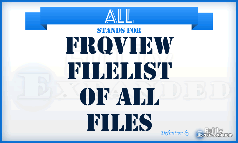 ALL - FRQView Filelist of all files