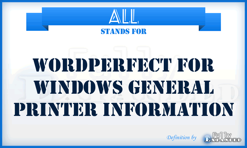 ALL - WordPerfect for Windows General printer information