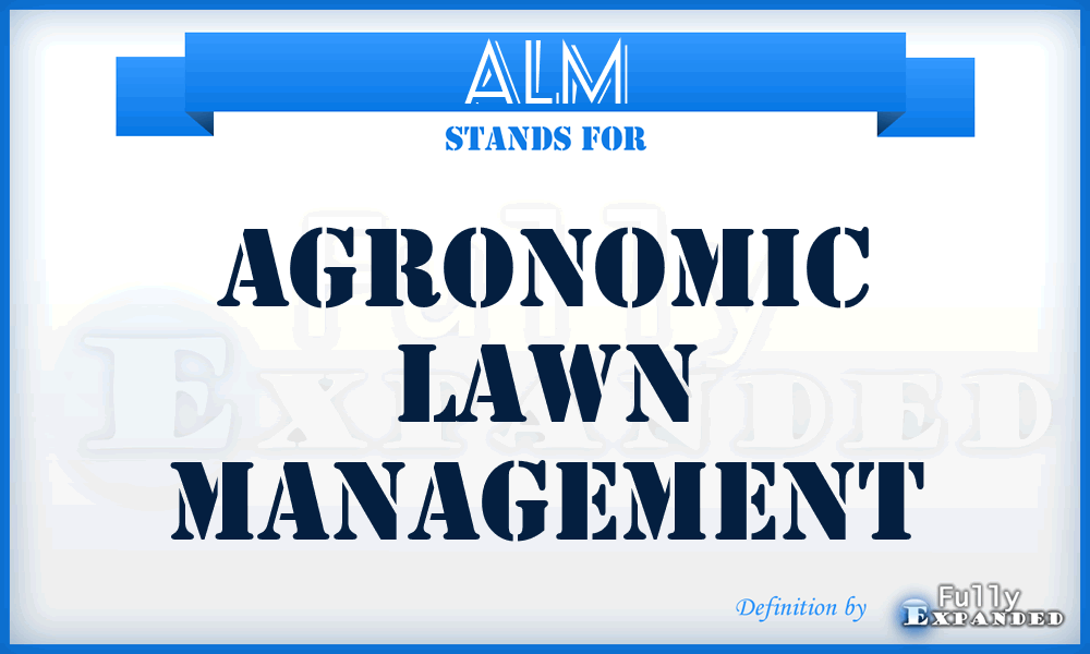 ALM - Agronomic Lawn Management
