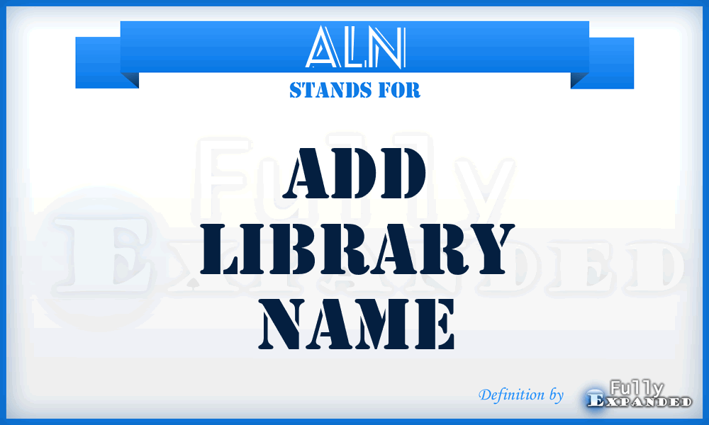 ALN - Add Library Name