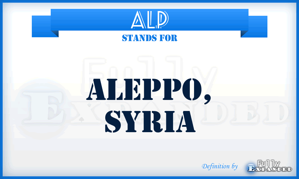ALP - Aleppo, Syria