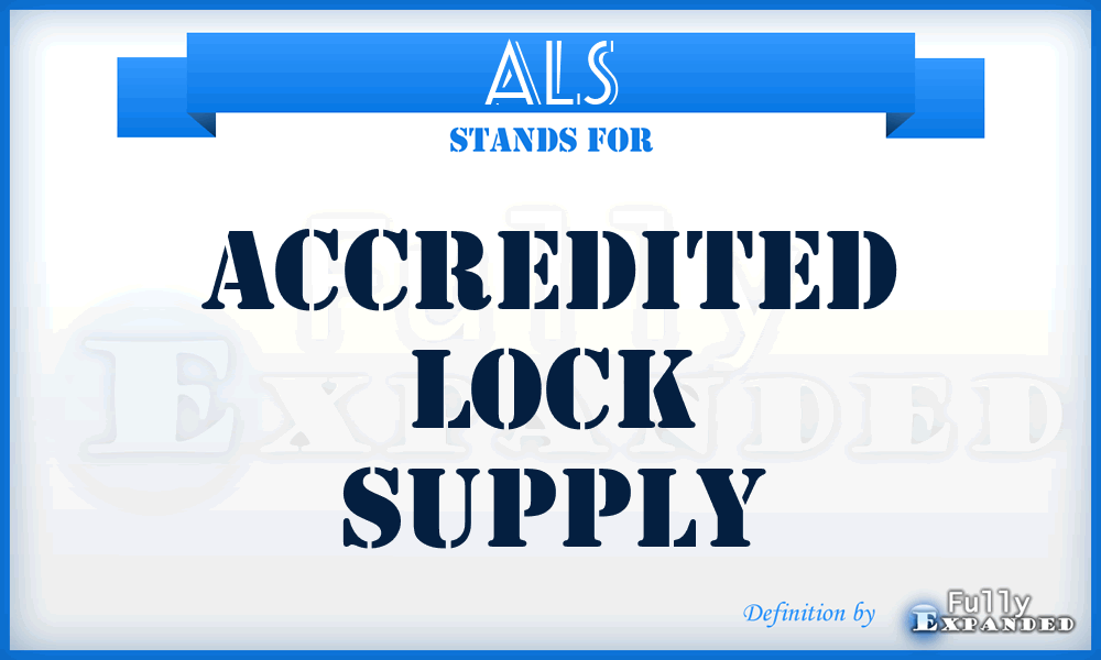 ALS - Accredited Lock Supply