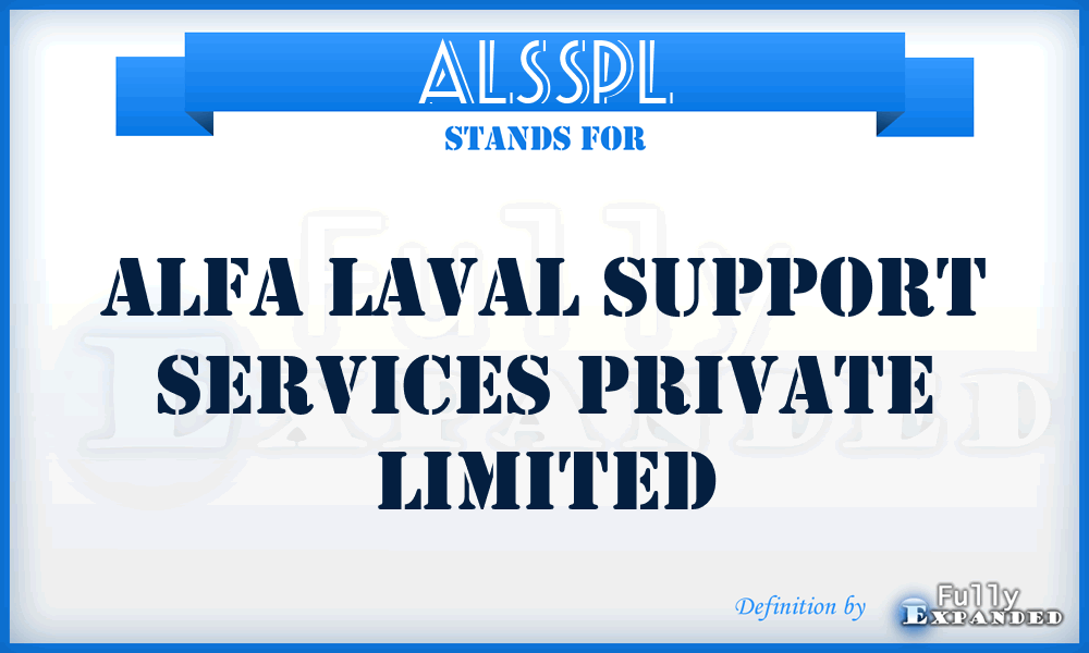 ALSSPL - Alfa Laval Support Services Private Limited