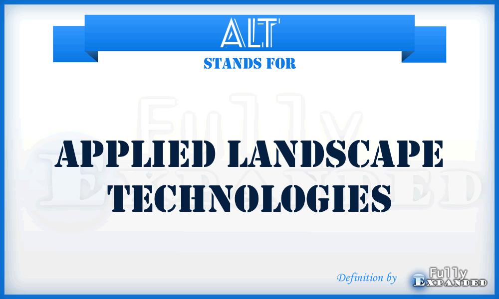 ALT - Applied Landscape Technologies