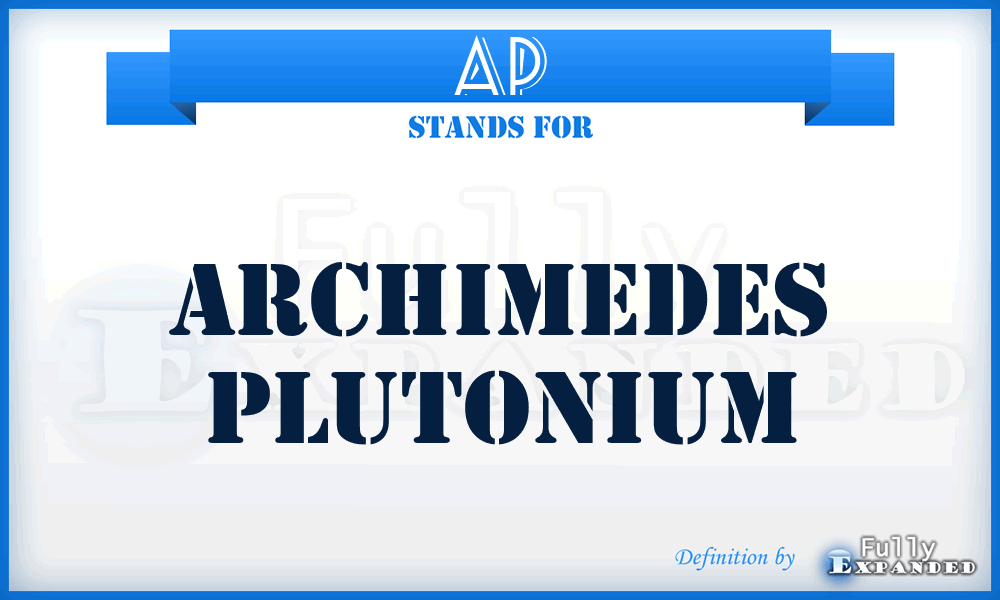 AP - Archimedes Plutonium