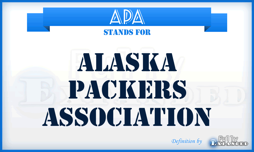 APA - Alaska Packers Association