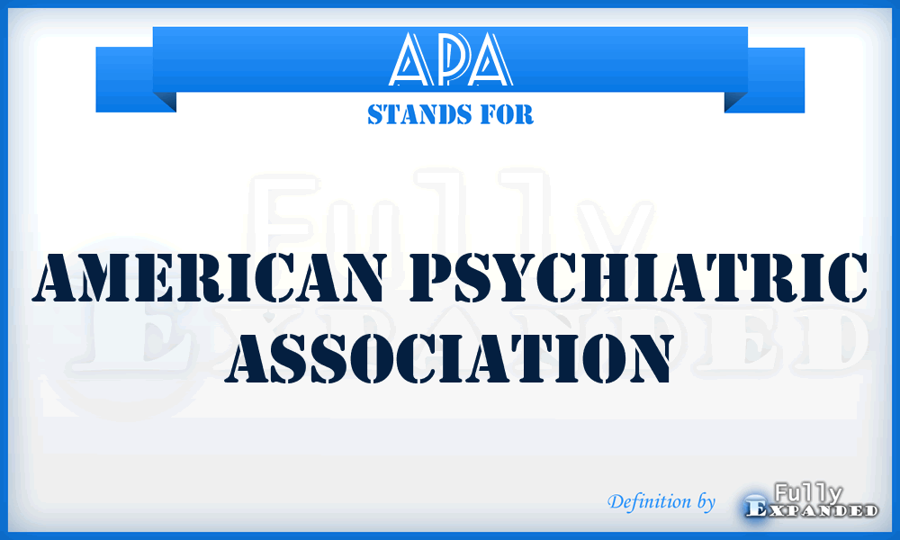 APA - American Psychiatric Association