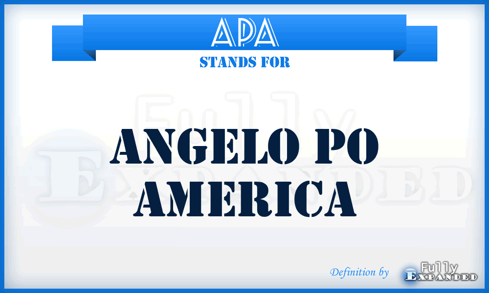 APA - Angelo Po America