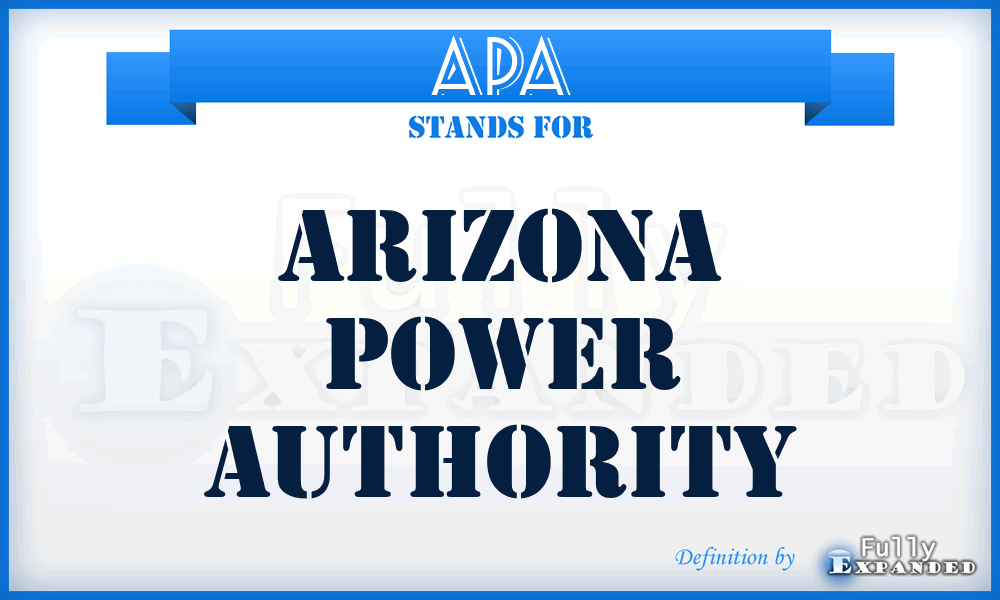 APA - Arizona Power Authority