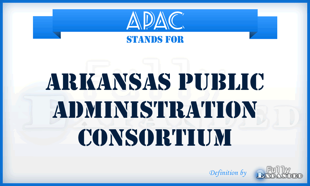 APAC - Arkansas Public Administration Consortium