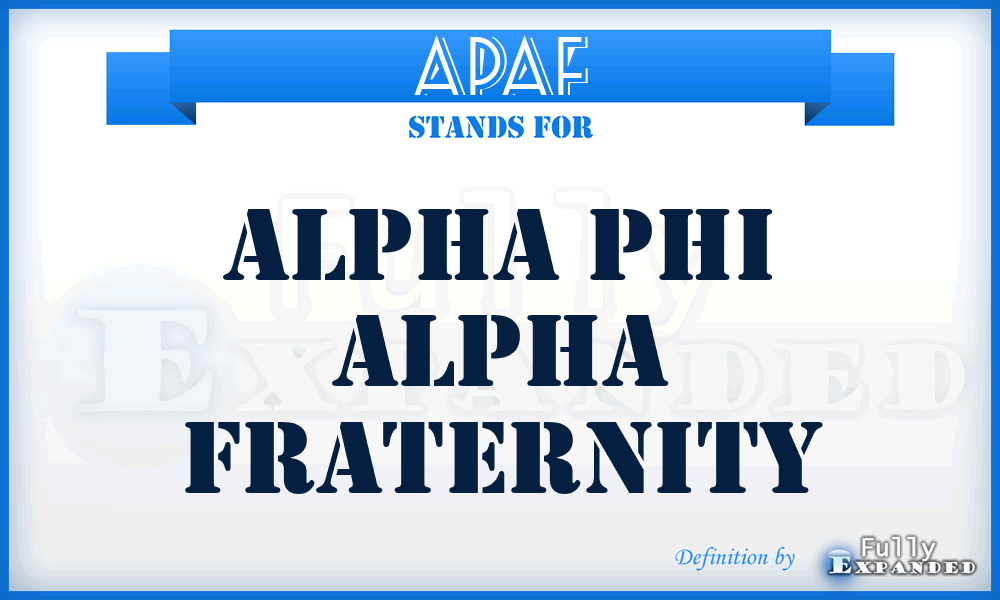 APAF - Alpha Phi Alpha Fraternity