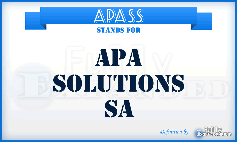 APASS - APA Solutions Sa