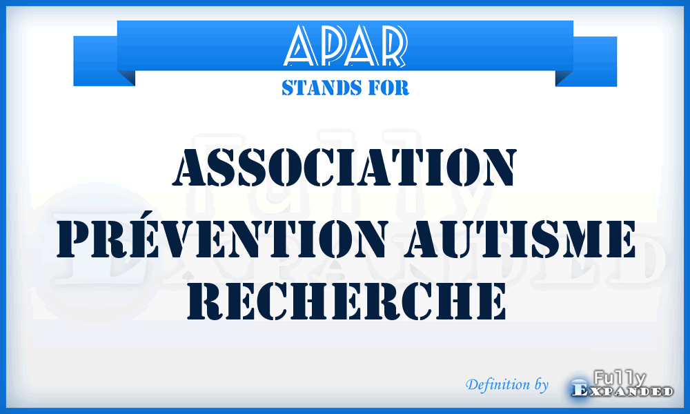 APAR - Association Prévention Autisme Recherche