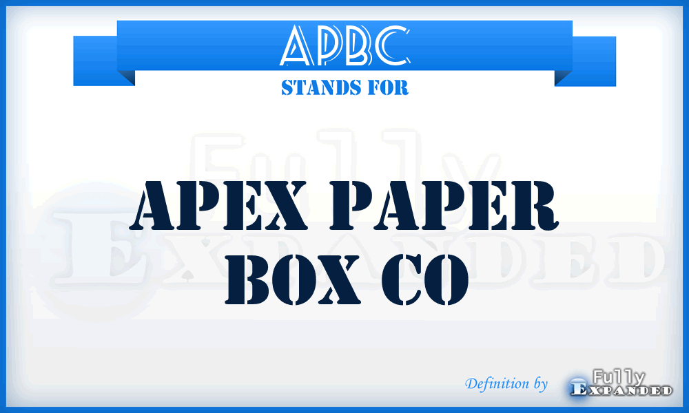 APBC - Apex Paper Box Co