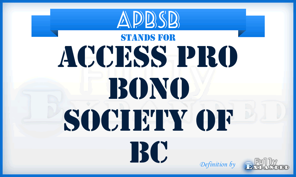 APBSB - Access Pro Bono Society of Bc