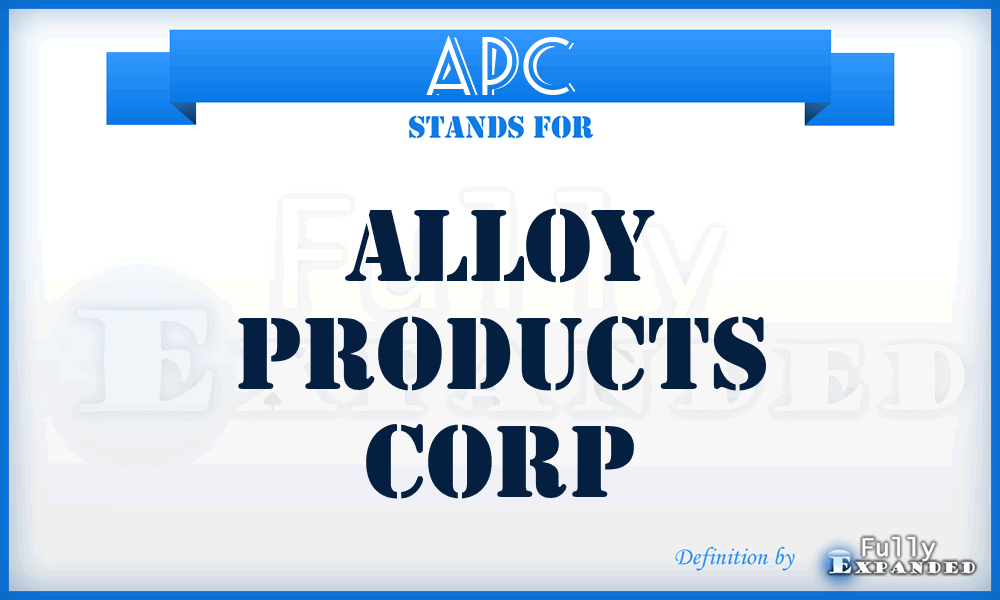 APC - Alloy Products Corp