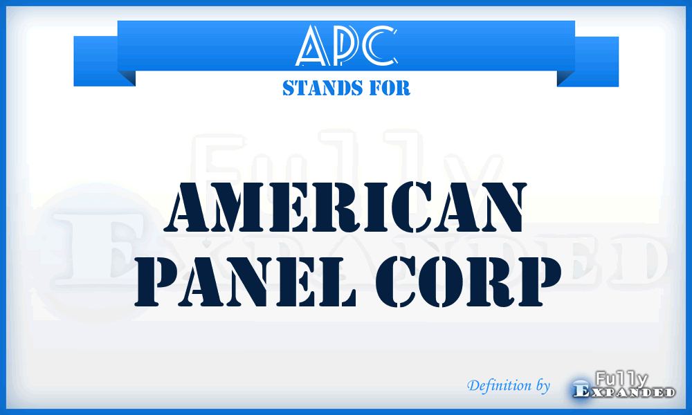 APC - American Panel Corp