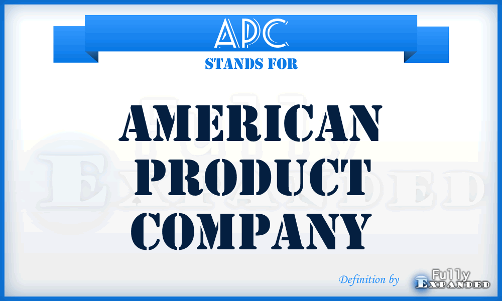 APC - American Product Company