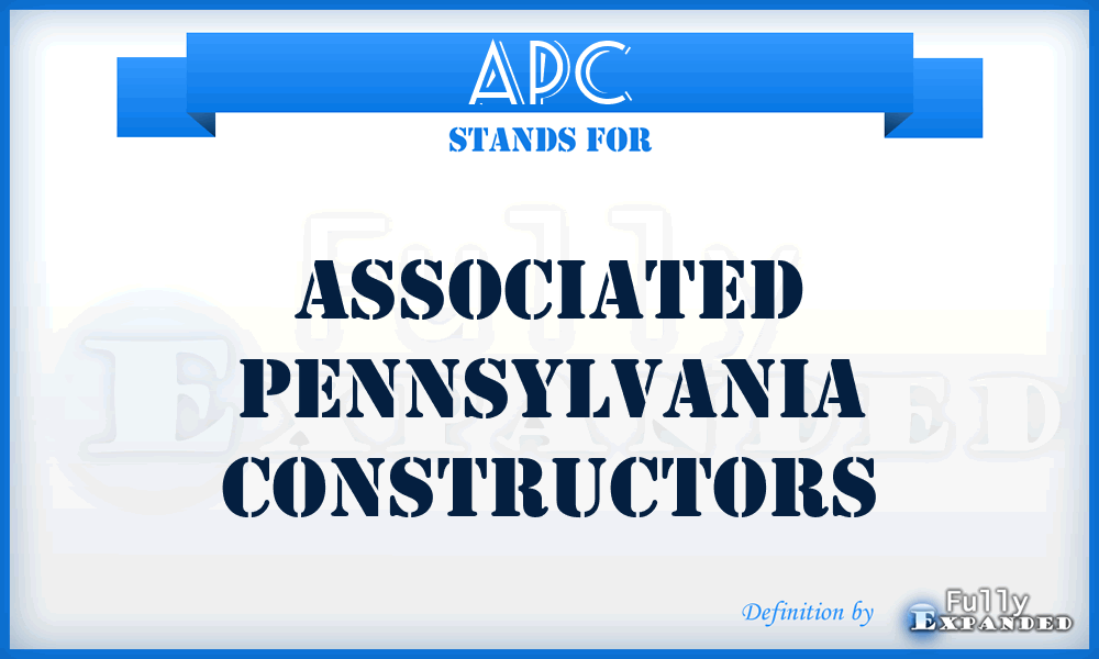 APC - Associated Pennsylvania Constructors