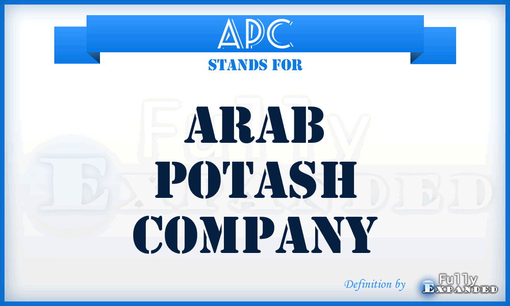 APC - Arab Potash Company