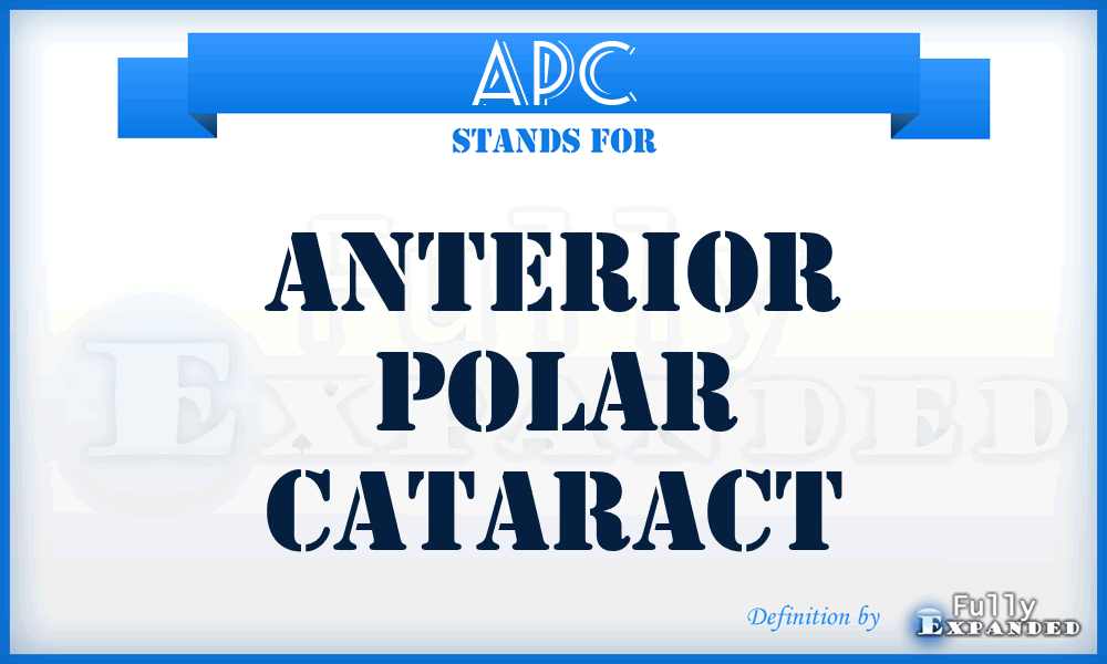 APC - anterior polar cataract