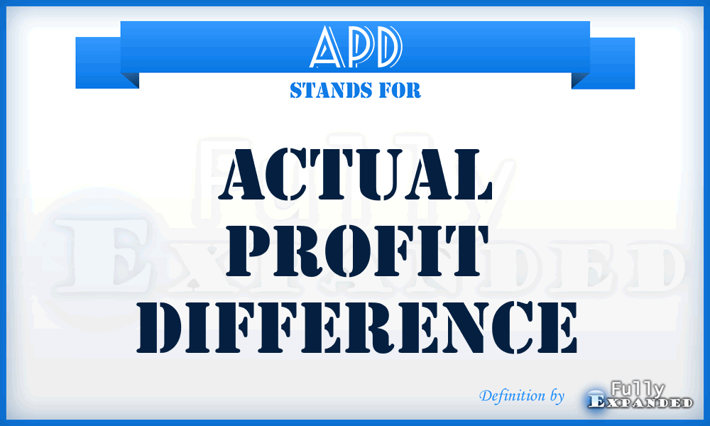 APD - Actual Profit Difference