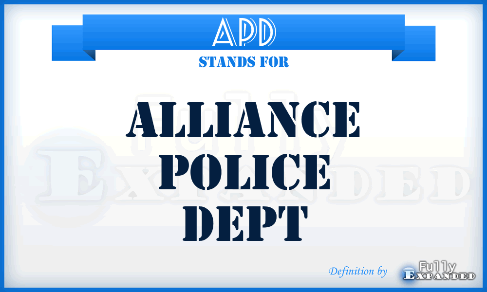 APD - Alliance Police Dept