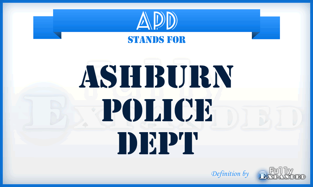 APD - Ashburn Police Dept