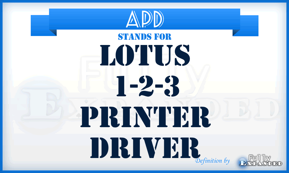 APD - Lotus 1-2-3 Printer driver