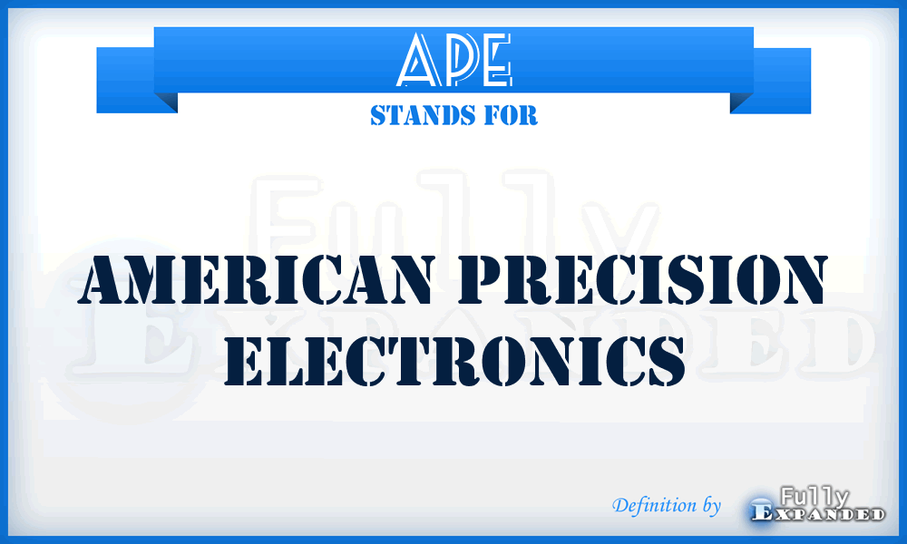 APE - American Precision Electronics