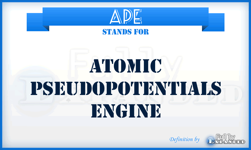 APE - Atomic Pseudopotentials Engine
