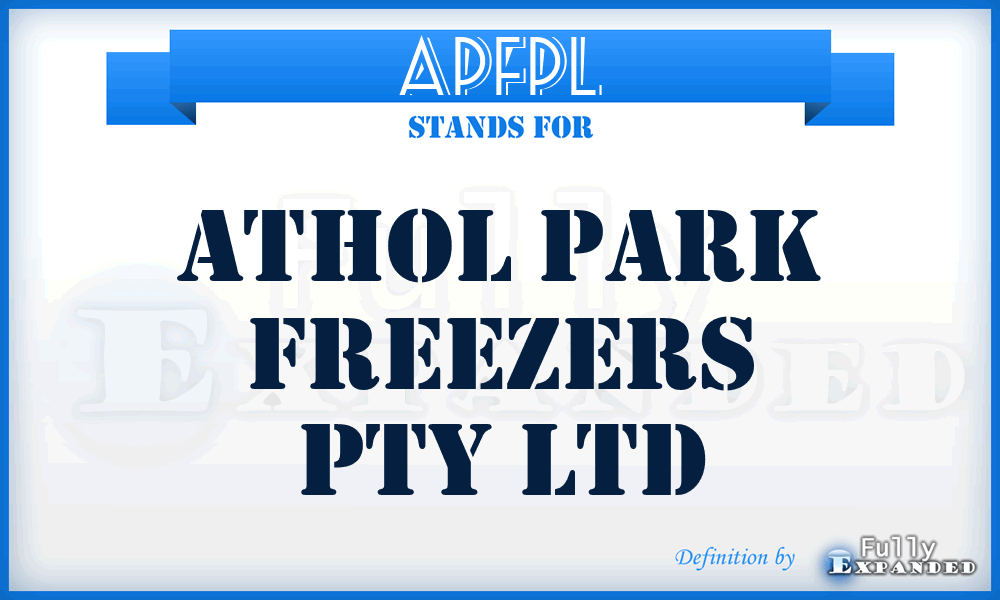 APFPL - Athol Park Freezers Pty Ltd