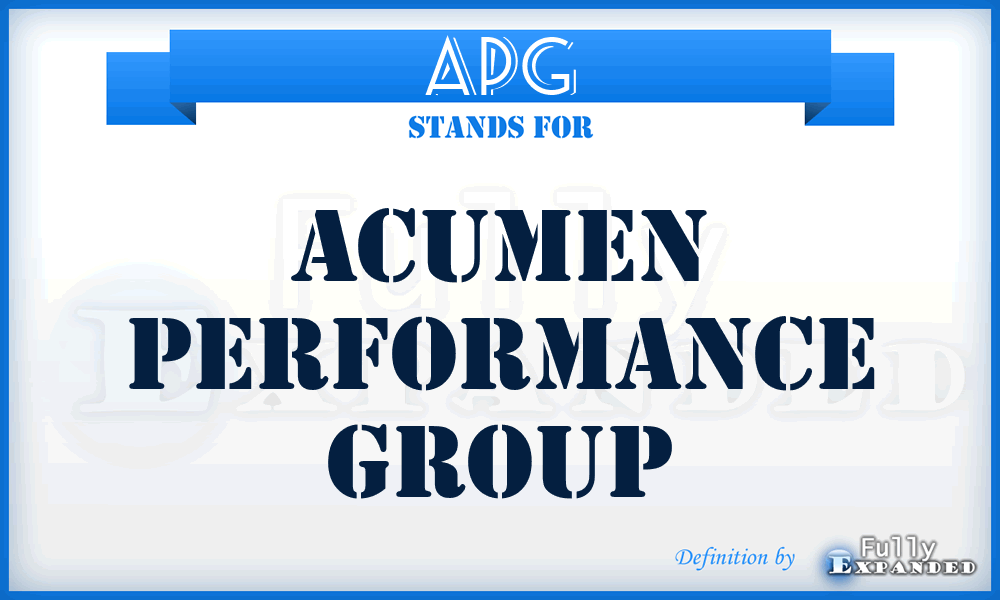 APG - Acumen Performance Group