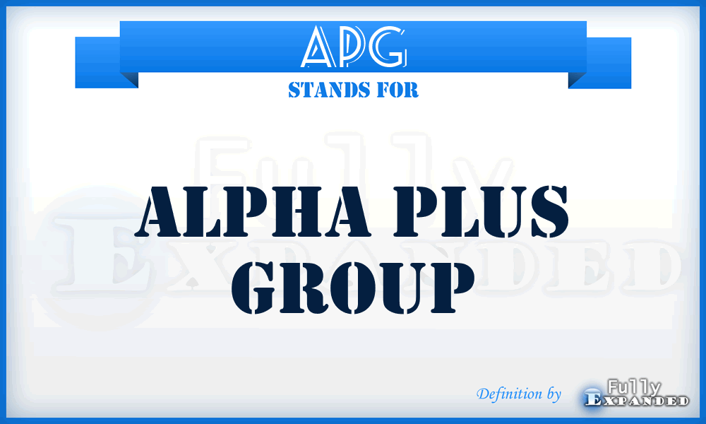 APG - Alpha Plus Group