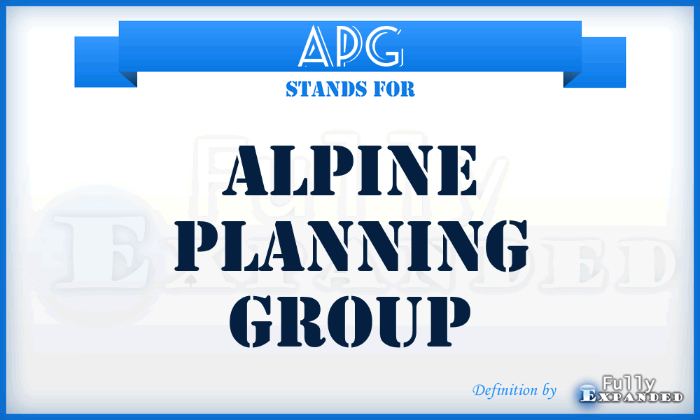 APG - Alpine Planning Group