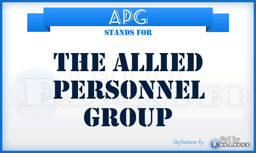 APG - The Allied Personnel Group