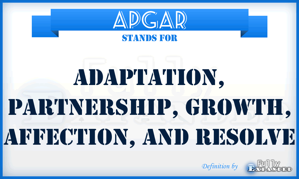 APGAR - Adaptation, Partnership, Growth, Affection, and Resolve