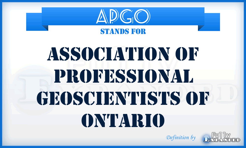 APGO - Association of Professional Geoscientists of Ontario