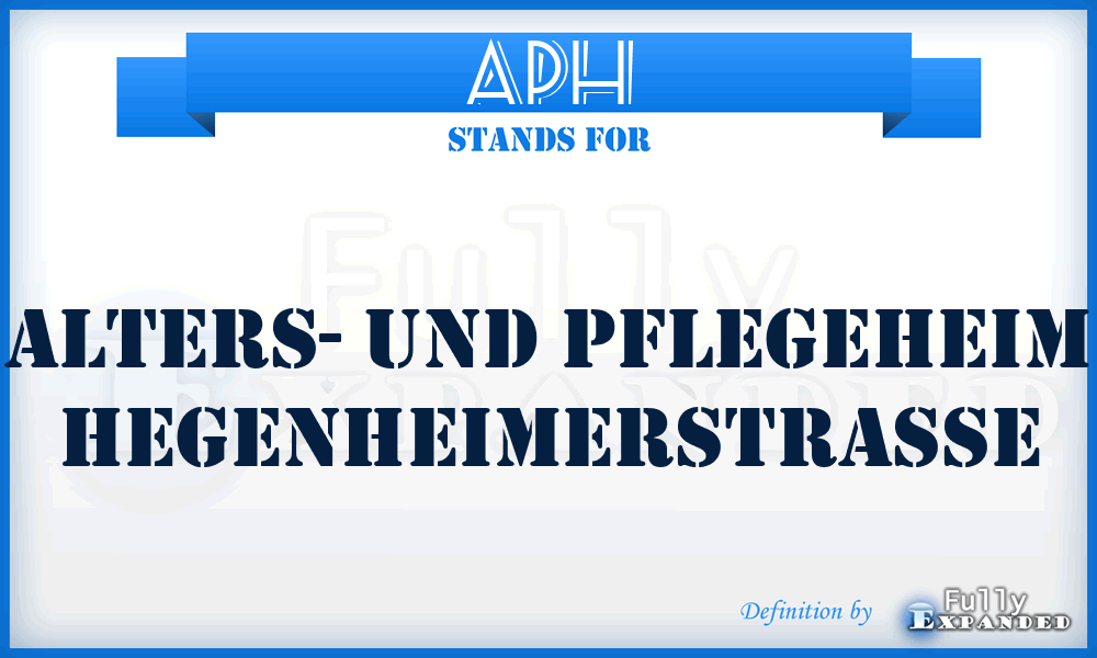 APH - Alters- und Pflegeheim Hegenheimerstrasse