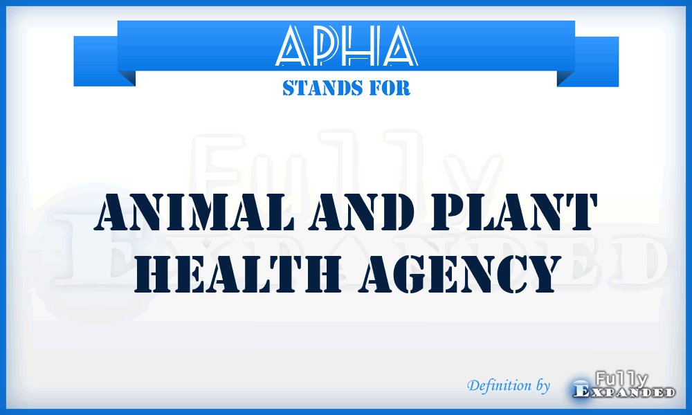 APHA - Animal and Plant Health Agency