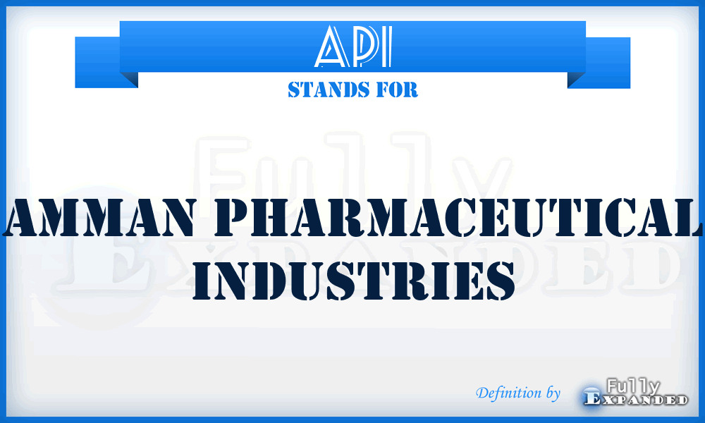 API - Amman Pharmaceutical Industries