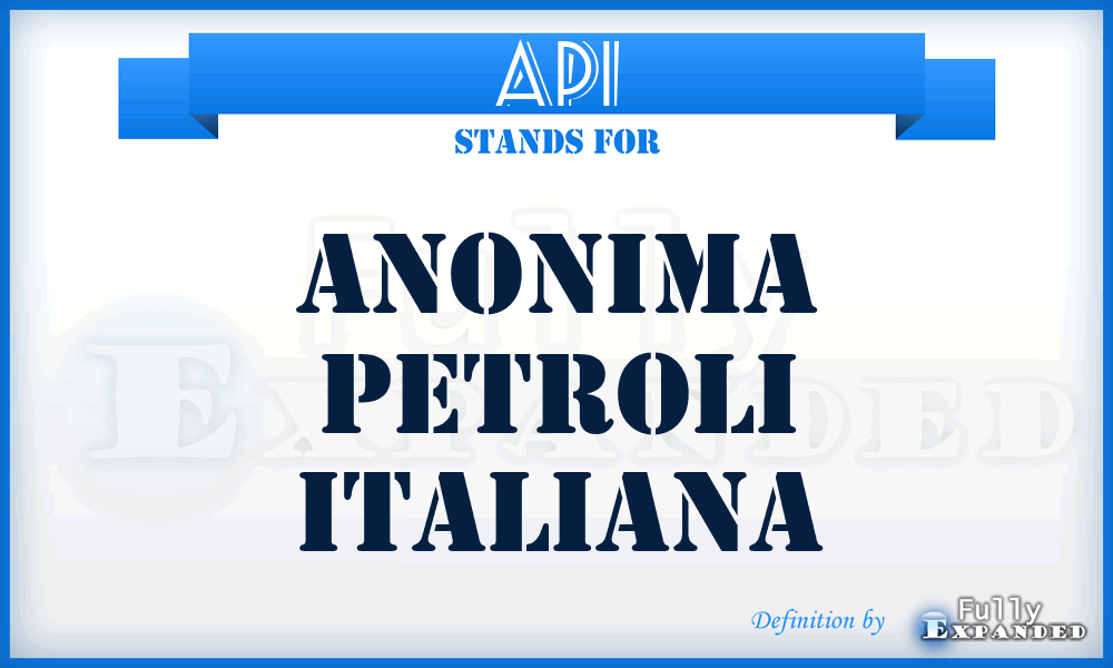 API - Anonima Petroli Italiana